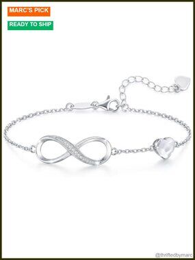 Sterling Silver Infinity Birthstone Bracelet 316L Steel 14K Gold Plated
